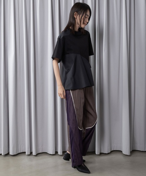 MARECHAL TERRE(マルシャルテル)の「【接触冷感機能付き】Aラインコンビネーショントップス(Tシャツ/カットソー・レディース・オフホワイト/ライトグレー/ブラック/ネイビー・MEDIUM)」の21枚目の写真