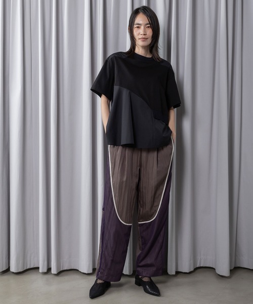 MARECHAL TERRE(マルシャルテル)の「【接触冷感機能付き】Aラインコンビネーショントップス(Tシャツ/カットソー・レディース・オフホワイト/ライトグレー/ブラック/ネイビー・MEDIUM)」の22枚目の写真