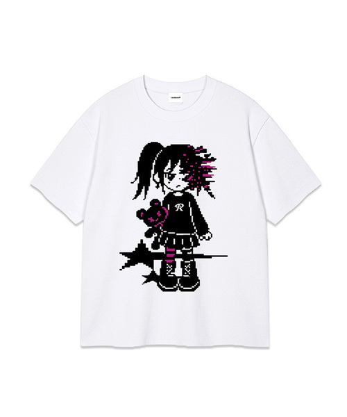 RANDOMOFF（ランダムオフ）の「[HIDDEN] PIXEL DIGITAL ERROR KID OVER FIT T-SHIRT (3color)（Tシャツ/カットソー・レディース・ホワイト/ブラック/ネイビー・SMALL/MEDIUM/LARGE/X-LARGE）」の2枚目の写真