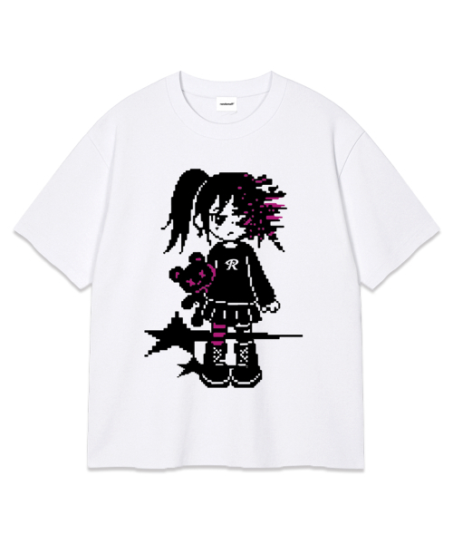 RANDOMOFF（ランダムオフ）の「[HIDDEN] PIXEL DIGITAL ERROR KID OVER FIT T-SHIRT (3color)（Tシャツ/カットソー・レディース・ホワイト/ブラック/ネイビー・SMALL/MEDIUM/LARGE/X-LARGE）」の4枚目の写真
