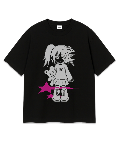 RANDOMOFF（ランダムオフ）の「[HIDDEN] PIXEL DIGITAL ERROR KID OVER FIT T-SHIRT (3color)（Tシャツ/カットソー・レディース・ホワイト/ブラック/ネイビー・SMALL/MEDIUM/LARGE/X-LARGE）」の5枚目の写真