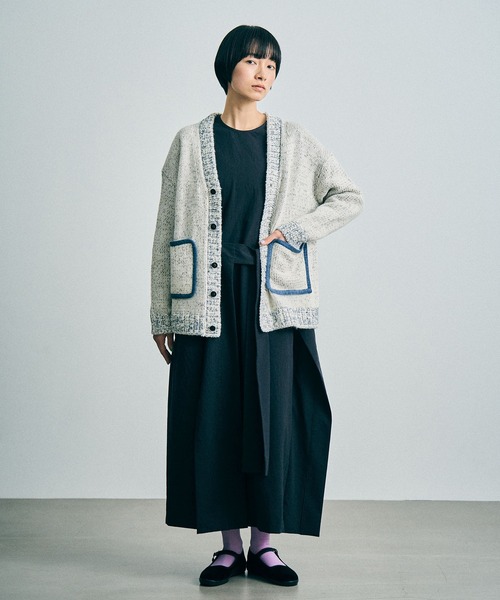 sneeuw（スニュウ）の「ポットホルダーカーディガン（カーディガン/ボレロ・レディース・アイボリー/グレー・3/1）」の3枚目の写真