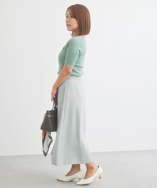 COHINA（コヒナ）の「グロッシー2wayゴールドボタンリブニット 【低身長・小柄女性】（ニット/セーター・レディース・ホワイト/ネイビー/ブルー/ピンク・ONE SIZE）」の20枚目の写真