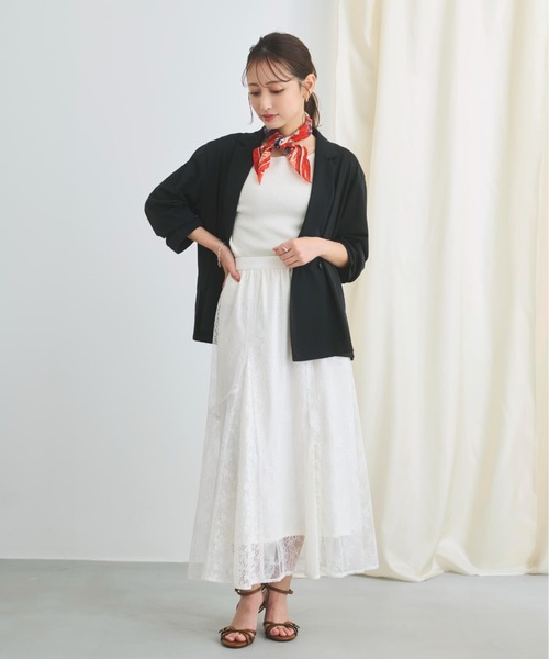 COHINA（コヒナ）の「グロッシー2wayゴールドボタンリブニット 【低身長・小柄女性】（ニット/セーター・レディース・ホワイト/ネイビー/ブルー/ピンク・ONE SIZE）」の14枚目の写真