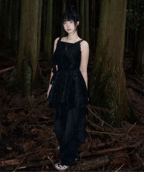 MILK ASH AND DOLLS(ミルク アッシュ アンド ドールズ)の「レオパードレイヤードスカート - ブラック(スカート・レディース・ブラック・MEDIUM)」の9枚目の写真