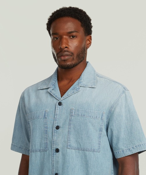 G-STAR(ジースター)の「Bowling 2-Pocket Regular Shirt/2ポケットレギュラーデニムボウリングシャツ(シャツ/ブラウス・メンズ・ライトインディゴブルー・X-LARGE/X-SMALL/LARGE/MEDIUM/SMALL)」の4枚目の写真