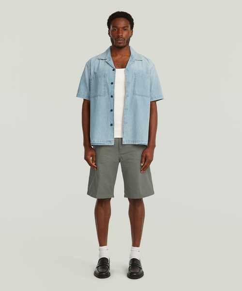 G-STAR(ジースター)の「Bowling 2-Pocket Regular Shirt/2ポケットレギュラーデニムボウリングシャツ(シャツ/ブラウス・メンズ・ライトインディゴブルー・X-LARGE/X-SMALL/LARGE/MEDIUM/SMALL)」の6枚目の写真
