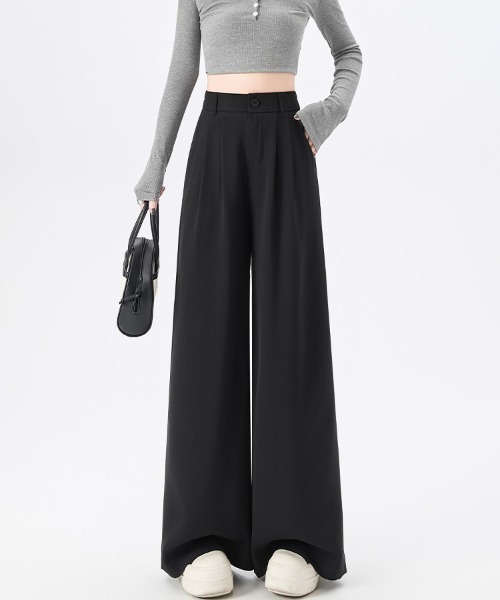 ONEP STAR(ワンピスター)の「ワイドシルエットタック入りパンツ(その他パンツ・レディース・ブラック/ライトベージュ/グレー・X-LARGE/LARGE/SMALL/MEDIUM)」の2枚目の写真