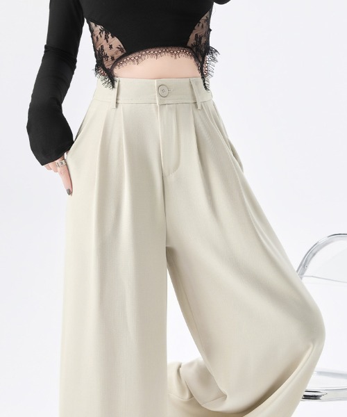 ONEP STAR(ワンピスター)の「ワイドシルエットタック入りパンツ(その他パンツ・レディース・ブラック/ライトベージュ/グレー・X-LARGE/LARGE/SMALL/MEDIUM)」の18枚目の写真