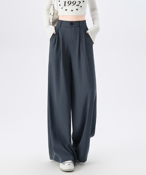 ONEP STAR(ワンピスター)の「ワイドシルエットタック入りパンツ(その他パンツ・レディース・ブラック/ライトベージュ/グレー・X-LARGE/LARGE/SMALL/MEDIUM)」の12枚目の写真