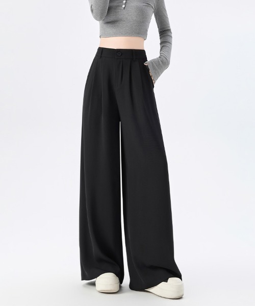 ONEP STAR(ワンピスター)の「ワイドシルエットタック入りパンツ(その他パンツ・レディース・ブラック/ライトベージュ/グレー・X-LARGE/LARGE/SMALL/MEDIUM)」の15枚目の写真