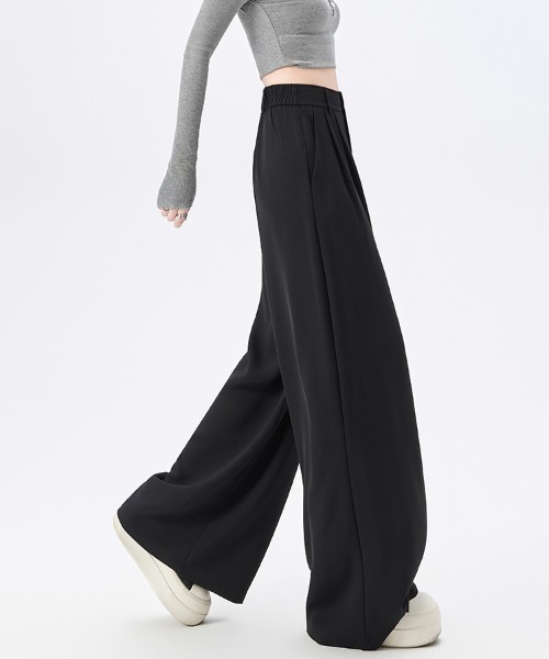ONEP STAR(ワンピスター)の「ワイドシルエットタック入りパンツ(その他パンツ・レディース・ブラック/ライトベージュ/グレー・X-LARGE/LARGE/SMALL/MEDIUM)」の7枚目の写真