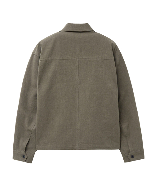 SPERONE(スペロネ)の「ピーチウォッシュドクロップシャツジャケット(カーキ)(ライダースジャケット・メンズ・その他・1/2/3)」の2枚目の写真
