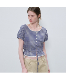 FRIVER07（フリバー07）の「Check half button blouse [FRSP06BL01]_Blue（シャツ/ブラウス）」