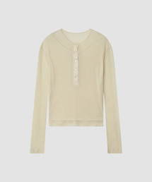 Layered Long Sleeve T_Light beige