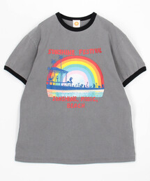 Jonas Claesson | JONAS CLAESSON/ジョナス クレアッソン ヘビーウェイト天竺 ヴィンテージライクプリント リンガー クルーネックTシャツ(Tシャツ/カットソー)