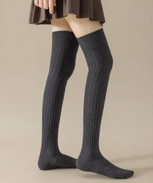 tunee（チュニー）の「【MASHIRO】シンプルニットニーハイソックス（MA/EK201）（ソックス/靴下）」