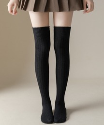 tunee（チュニー）の「【MASHIRO】シンプルニットニーハイソックス（MA/EK201）（ソックス/靴下）」