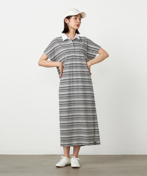 COMME CA ISM(コムサイズム)の「マルチボーダー ラガーワンピース(ワンピース・レディース・ブラック/ネイビー/グレー・MEDIUM/LARGE)」の5枚目の写真