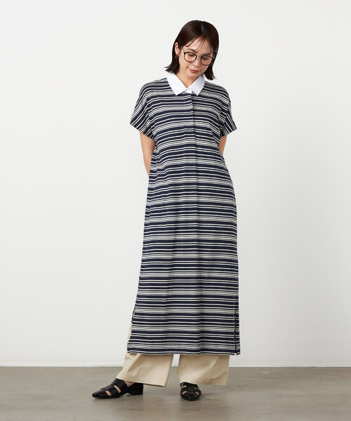 COMME CA ISM(コムサイズム)の「マルチボーダー ラガーワンピース(ワンピース・レディース・ブラック/ネイビー/グレー・MEDIUM/LARGE)」の8枚目の写真