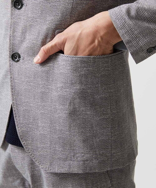 MICHEL KLEIN HOMME   （ミッシェルクランオム）の「【セットアップ】グレンチェック柄テーラードジャケット（テーラードジャケット・メンズ・ネイビー/グレー・MEDIUM/LARGE/X-LARGE）」の9枚目の写真