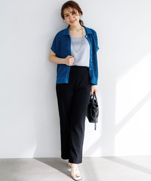23区 L(ニジュウサンクオオキイサイズ)の「レーヨンポリエステルストレッチ ニット パンツ(その他パンツ・レディース・ブラック系/ダークブラウン系・46/48/44)」の9枚目の写真