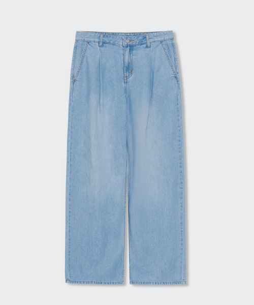 MUSINSA STANDARD WOMAN（ムシンサスタンダードウーマン）の「ウィメンズ テンセル ワン タック エクストラ ワイド デニムパンツ [スカイブルー]（デニムパンツ・レディース・その他・24/25/26/27/28/29/30）」の5枚目の写真