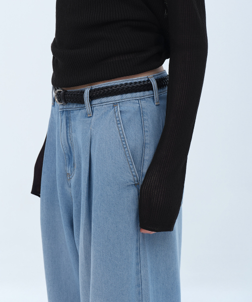 MUSINSA STANDARD WOMAN（ムシンサスタンダードウーマン）の「ウィメンズ テンセル ワン タック エクストラ ワイド デニムパンツ [スカイブルー]（デニムパンツ・レディース・その他・24/25/26/27/28/29/30）」の8枚目の写真