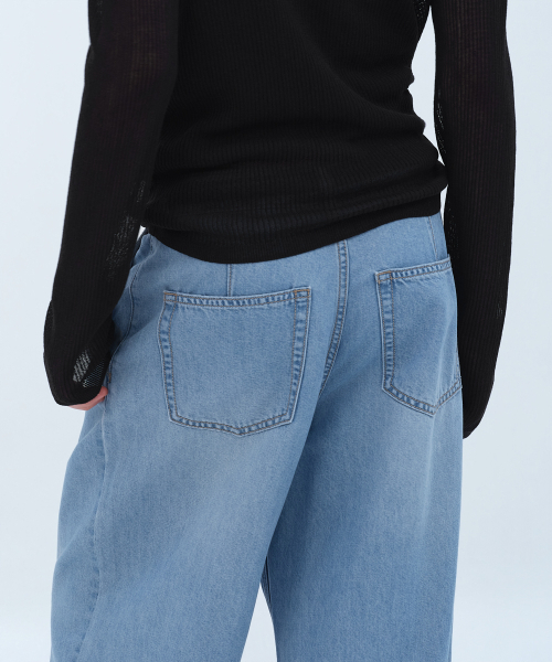 MUSINSA STANDARD WOMAN（ムシンサスタンダードウーマン）の「ウィメンズ テンセル ワン タック エクストラ ワイド デニムパンツ [スカイブルー]（デニムパンツ・レディース・その他・24/25/26/27/28/29/30）」の9枚目の写真