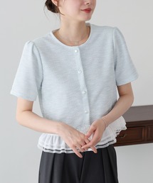 ノーカラージャケット（ブルー・ネイビー/青色系）ファッション通販