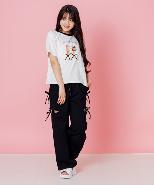 algy（アルジー）の「サイドあきスウェットパンツ（スウェットパンツ・キッズ・ブラック/グレー・160/150/140/130）」の3枚目の写真