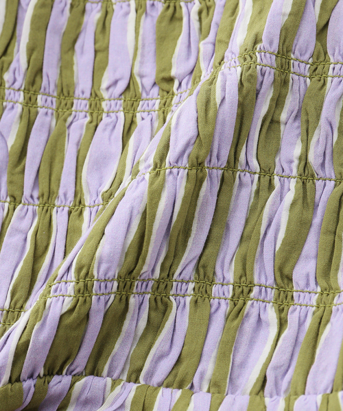 sara mallika(サラ マリカ)の「【SARA MALLIKA/サラマリカ】Cotton Wave Stripe Print Sh:ブラウス(シャツ/ブラウス・レディース・カーキ・FREE)」の7枚目の写真