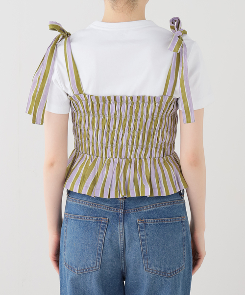 sara mallika(サラ マリカ)の「【SARA MALLIKA/サラマリカ】Cotton Wave Stripe Print Sh:ブラウス(シャツ/ブラウス・レディース・カーキ・FREE)」の10枚目の写真