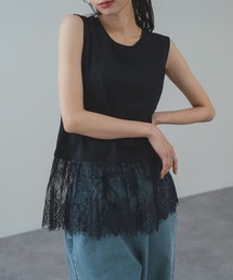 【ANNA LUNA】 レース で 魅せる 大人 の レイヤード ノースリーブ / 袖なし