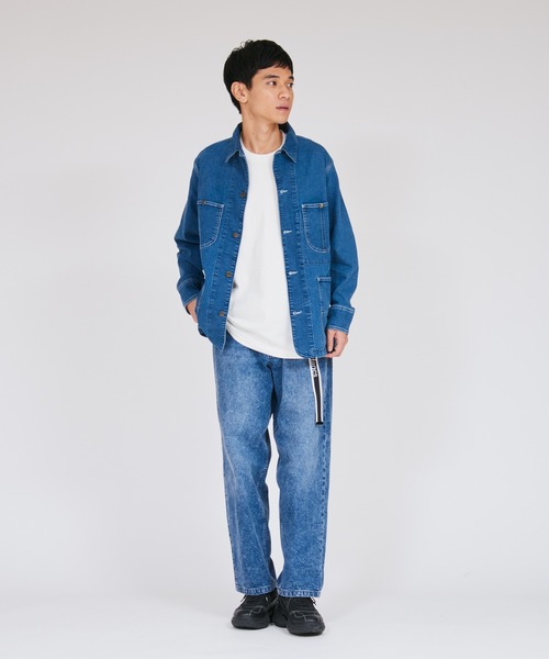 HANES(ヘインズ)の「【Hanes/ヘインズ】メンズ デニムワイドフィット 5ポケット(デニムパンツ・メンズ・ライトブルー/ブルー系1/ネイビー・LARGE/X-LARGE/MEDIUM)」の4枚目の写真