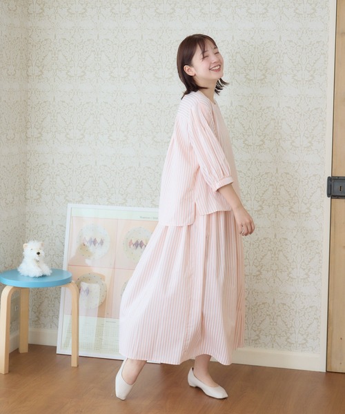 meeny miny(ミーニーマイニー)の「【メゾンテリア】ストライプスカート(スカート・レディース・ブルー/ピンク・M-L/S-M)」の3枚目の写真