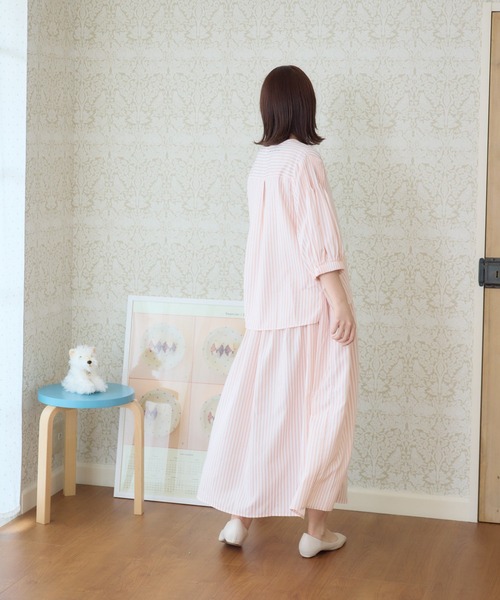 meeny miny(ミーニーマイニー)の「【メゾンテリア】ストライプスカート(スカート・レディース・ブルー/ピンク・M-L/S-M)」の4枚目の写真