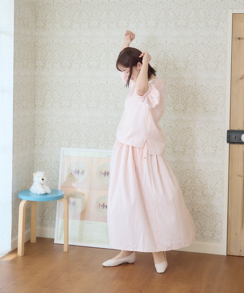 meeny miny(ミーニーマイニー)の「【メゾンテリア】ストライプスカート(スカート・レディース・ブルー/ピンク・M-L/S-M)」の5枚目の写真