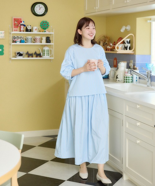 meeny miny(ミーニーマイニー)の「【メゾンテリア】ストライプスカート(スカート・レディース・ブルー/ピンク・M-L/S-M)」の12枚目の写真