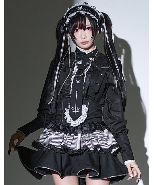 Grrr the Lipper(ガルルザリッパー)の「『Grrr the Lipper/ガルル・ザ・リッパー』御棘嬢園レムネちゃんの拘束吊りスカート(スカート・レディース・ブラック/ブラック×レッド・M/S)」の3枚目の写真