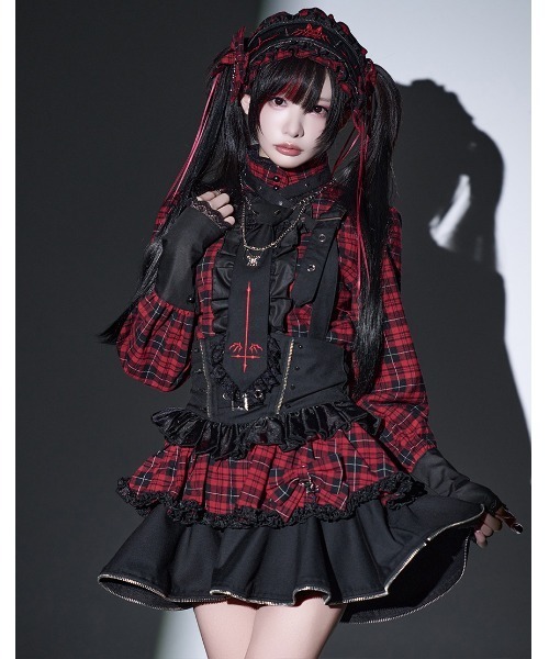 Grrr the Lipper(ガルルザリッパー)の「『Grrr the Lipper/ガルル・ザ・リッパー』御棘嬢園レムネちゃんの拘束吊りスカート(スカート・レディース・ブラック/ブラック×レッド・M/S)」の11枚目の写真