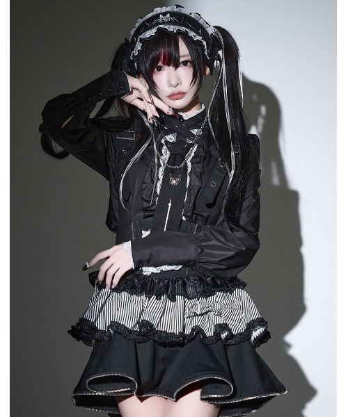 Grrr the Lipper(ガルルザリッパー)の「『Grrr the Lipper/ガルル・ザ・リッパー』御棘嬢園レムネちゃんの拘束吊りスカート(スカート・レディース・ブラック/ブラック×レッド・M/S)」の7枚目の写真
