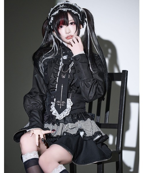 Grrr the Lipper(ガルルザリッパー)の「『Grrr the Lipper/ガルル・ザ・リッパー』御棘嬢園レムネちゃんの拘束吊りスカート(スカート・レディース・ブラック/ブラック×レッド・M/S)」の9枚目の写真