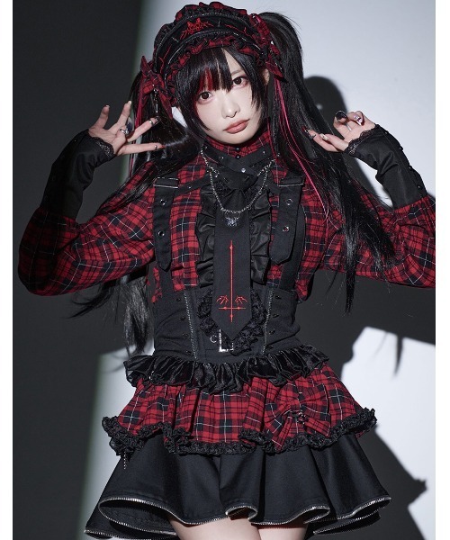 Grrr the Lipper(ガルルザリッパー)の「『Grrr the Lipper/ガルル・ザ・リッパー』御棘嬢園レムネちゃんの拘束吊りスカート(スカート・レディース・ブラック/ブラック×レッド・M/S)」の16枚目の写真