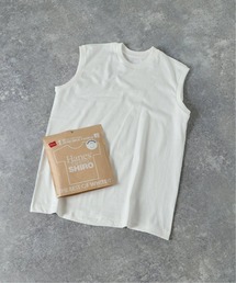 Hanes / ヘインズ 1P T-SHIRTS SHIRO スリーブレス Tシャツ