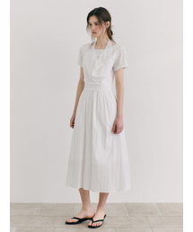 Layered Halter Dress, White