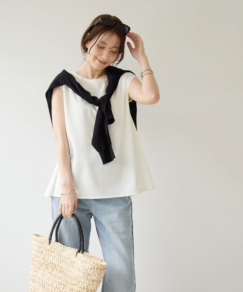 DISCOAT(ディスコート)の「【Noka/WEB限定】カットジョーゼットプレートTシャツ(Tシャツ/カットソー・レディース・モカ/ブラック/オフホワイト・FREE)」の22枚目の写真