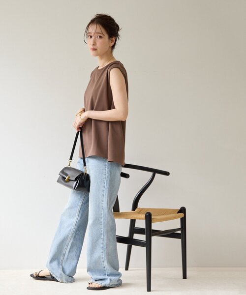 DISCOAT(ディスコート)の「【Noka/WEB限定】カットジョーゼットプレートTシャツ(Tシャツ/カットソー・レディース・モカ/ブラック/オフホワイト・FREE)」の20枚目の写真