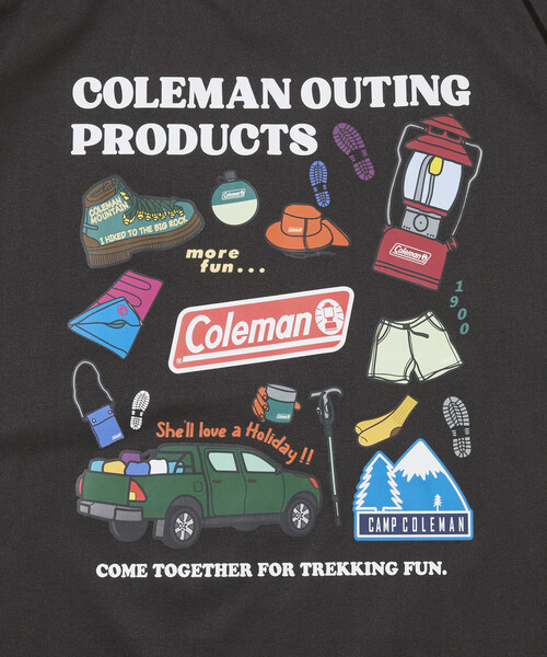 COLEMAN（コールマン）の「Coleman/コールマン 別注 Trekking Goods バックプリント スピンドルTシャツ（Tシャツ/カットソー・メンズ・チャコールグレー/ホワイト/ライトグレー/ブルー・MEDIUM/SMALL/LARGE）」の19枚目の写真