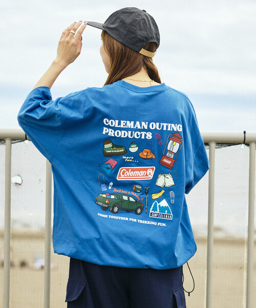 COLEMAN（コールマン）の「Coleman/コールマン 別注 Trekking Goods バックプリント スピンドルTシャツ（Tシャツ/カットソー・メンズ・チャコールグレー/ホワイト/ライトグレー/ブルー・MEDIUM/SMALL/LARGE）」の10枚目の写真